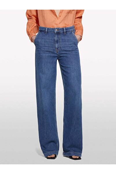 Sisley Liyosel Blended Wide Leg Pants Women Ice Blue Pants - 325P4Rbxlf077