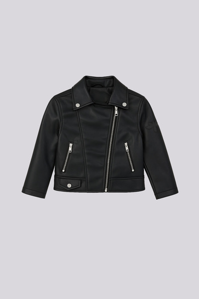 Tyess Girl Black Leather Jacket