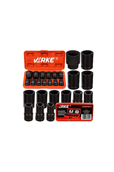 VERKE Σετ 13 καρυδάκια κρούσης 1/2" 10- 24 mm,