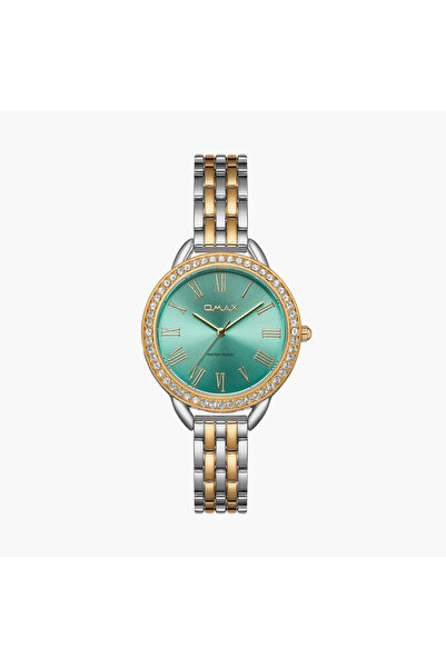 Omax Women's 32MM Dual Tone Analog Metal Strap Watch | UT-CS006TTIA