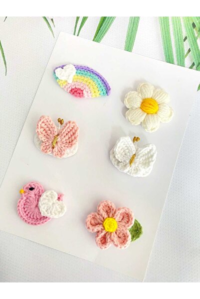 Hand Mother's Since 2024 Renkli Karma 6'lı Klips Sacsız Bebek Tokası Handmade...