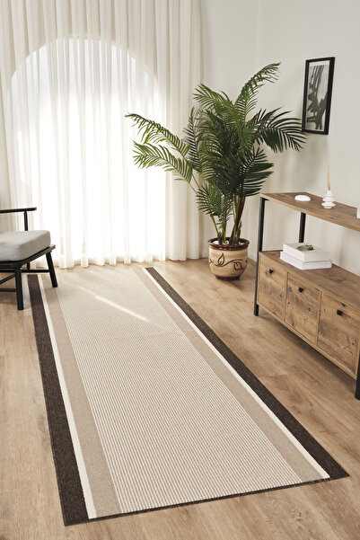 Konfor Halı Mono MN03 Bej Hav Toz Vermez Salon Mutfak Koridor Oturma Odası Yo...