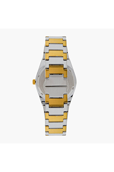 Omax Men's Gold and Silver Analog Wrist Watch 00ACB105N008