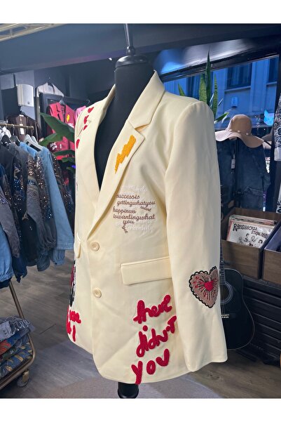 Forever Women's Long Sleeve Embroidered Special Design Blazer Jacket