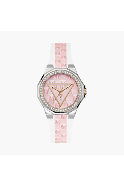 Guess ساعة نسائية تناظرية متعددة الألوان بسوار من الفولاذ المقاوم للصدأ مقاس ...