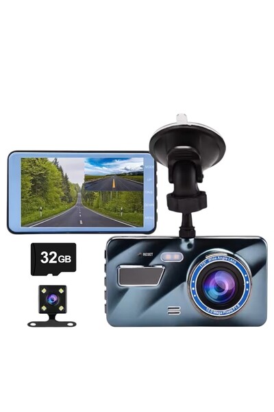 LONDEMM Cameră Auto De Bord Full HD, cameră completă, ecran tactil de 4", card de memorie de 32GB inclus
