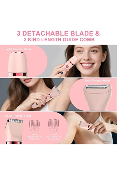 Scttomon 3-in-1 IPX7 Waterproof Electric Bikini Trimmer for Women - Wet/Dry, Replaceable Heads