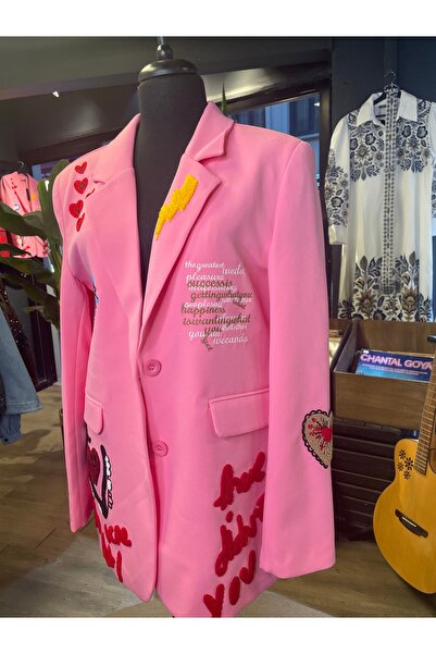 Forever Women's Long Sleeve Embroidered Special Design Blazer Jacket