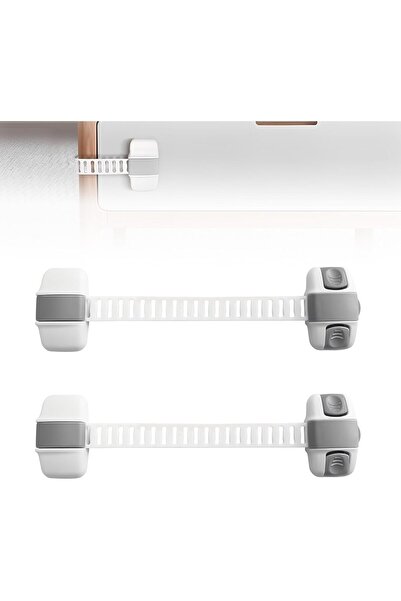 KASTWAVE Child Safety Cabinet Locks 20cm (2 pcs) — Adhesive ABS No-Drill Latches