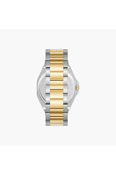 Omax Metal Analog Watch Two-Tone Bracelet