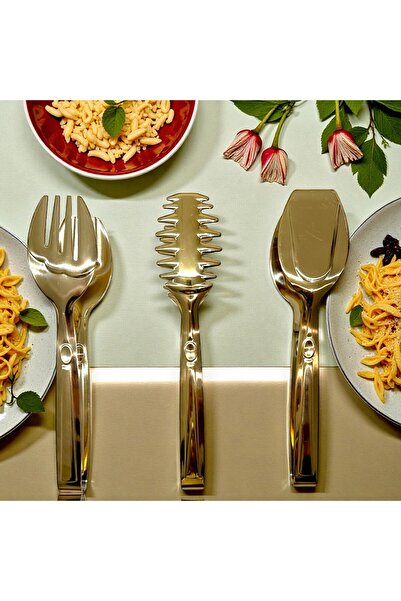 AFİLLİ HOME Presentation Service Set - 3 Piece Gold