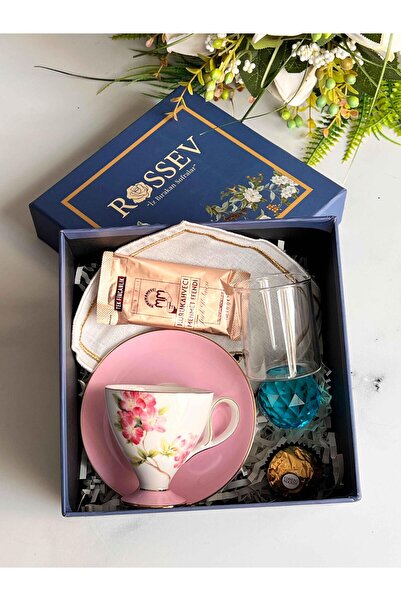 ROSSEV Hediyelik Veronica Blossom Kişiye Özel Hediye Kutulu Fincan Takımı