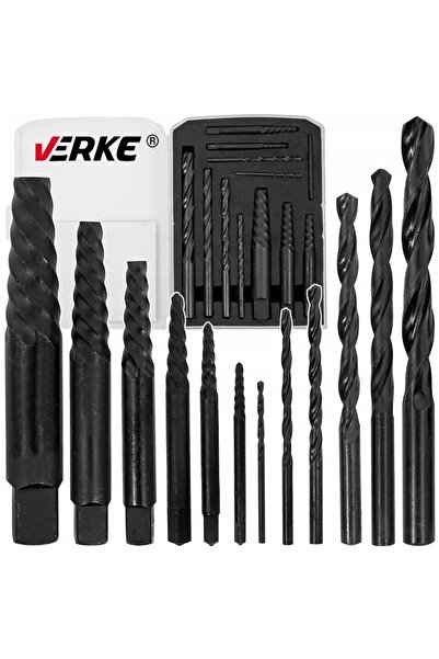 VERKE Trusa complet extras suruburi rupte burghie extractoare cu filet invers,