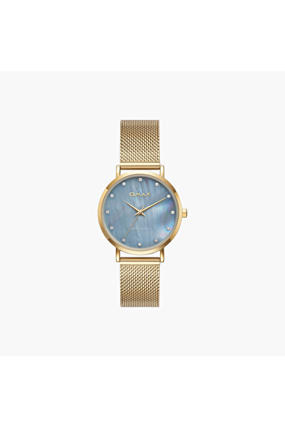 Omax Gold Tone Mesh Strap Watch