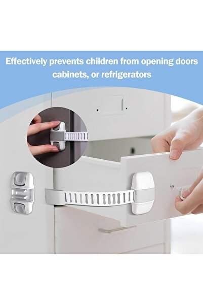 KASTWAVE Child Safety Cabinet Locks 20cm (2 pcs) — Adhesive ABS No-Drill Latches