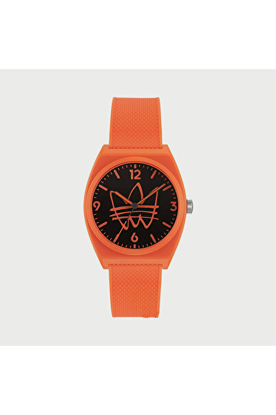 adidas ساعة برتقالية تناظرية بحزام سيليكون - AOST22562