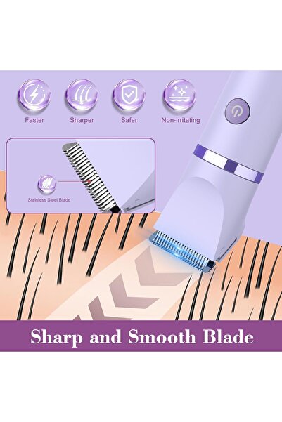 Scttomon 3-in-1 Electric Razor IPX7 Waterproof Bikini Trimmer – Wet/Dry Women's Groomer (Replaceable Heads)