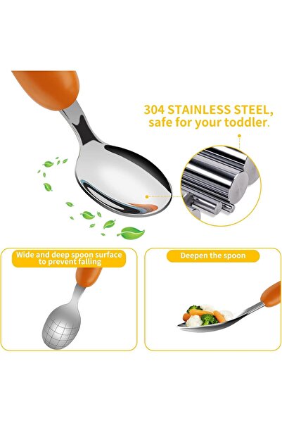 Lehoo Castle Kids Stainless Steel Flatware Set, 6-Piece, Polished Silver (Forest)