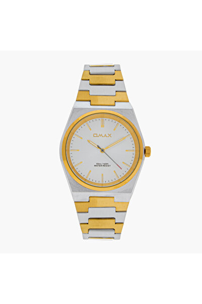 Omax Men's Gold and Silver Analog Wrist Watch 00ACB105N008