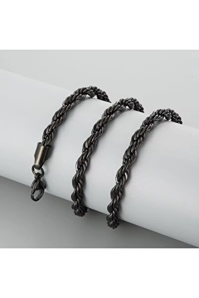 Siya Silver Unisex Kadın Erkek Kalın Burgu Çelik Zincir - 5mm/55 cm