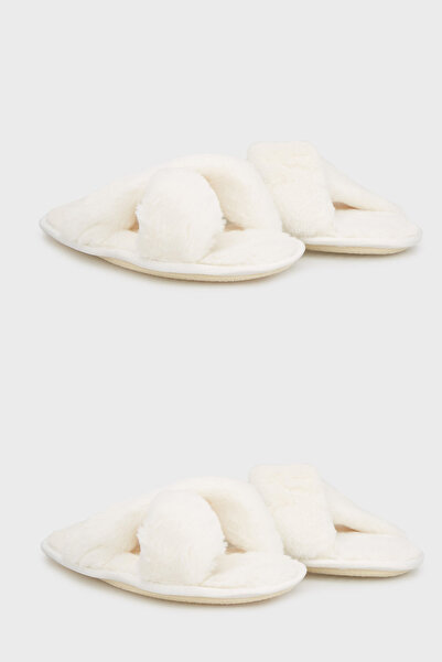 Lela Papuci cu textura moale din pluș încrucișat, pachet de 2 papuci 6722001S2