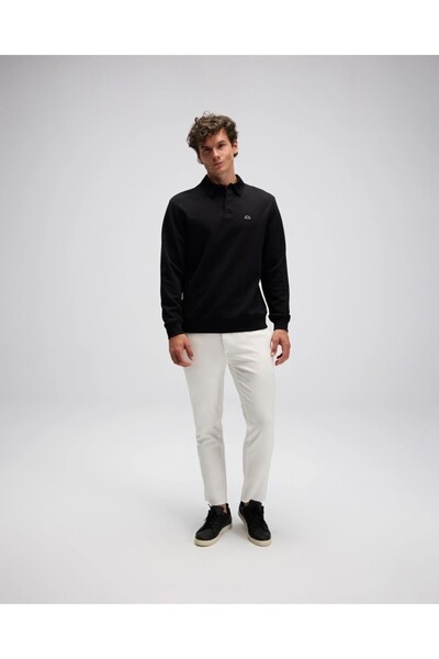 Ellesse EM607 Erkek Polo Yaka Siyah Sweat