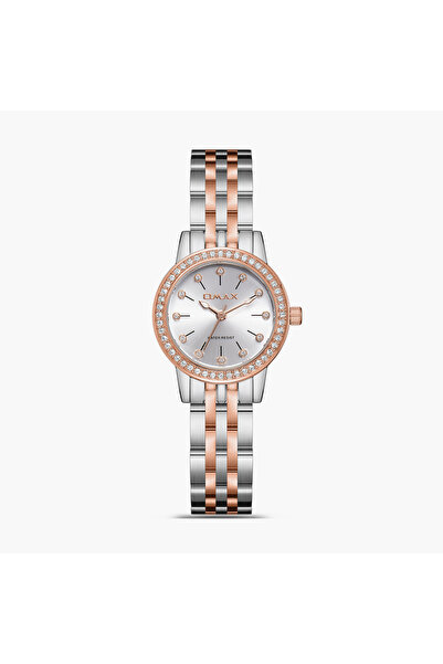 Omax ساعة نسائية تناظرية ذهبية بسوار معدني مقاس 26 مم | SQ-BS006C3SS