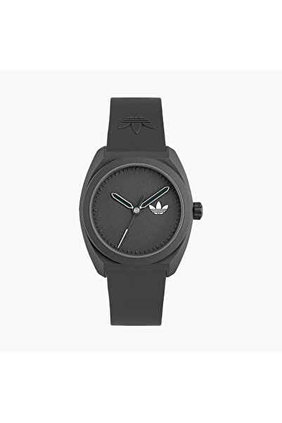 adidas Black Analog Artificial Leather Strap Watch | AOST24547