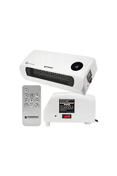Powermat Incalzitor, aeroterma electrica de perete, cu telecomanda, 2000W, termostat,
