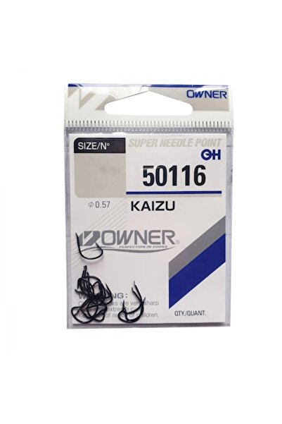 Mimteam Owner Kaizu 50116 Hooks, Black, for Amur, Line 0.81 mm, 12 pcs