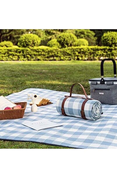 Saharaz سجادة نزهة كبيرة جدًا 200*200 سم، بطانية نزهة قابلة للطي والحمل، مثالية للشاطئ والتخييم على العشب