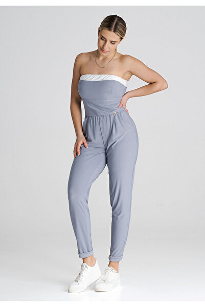 Figl Loose jumpsuit with ruffles, gray M1025, size M