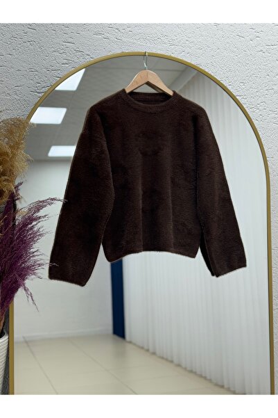 MİHRA STORE Favienne Short Oversized Sweater-Zi̇5257 Brown