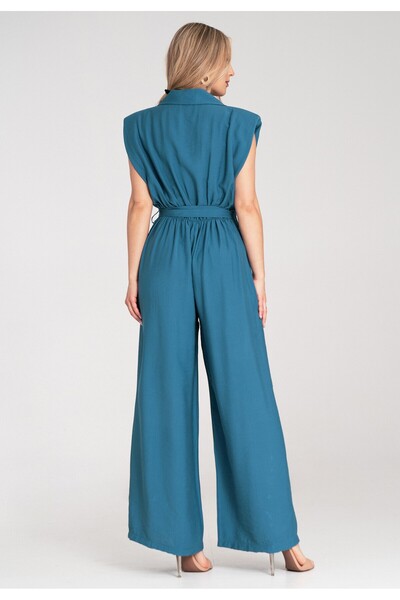 Figl Salopetă elegantă pentru femei - Salopetă formală pentru femei - Albastră M1176 universală