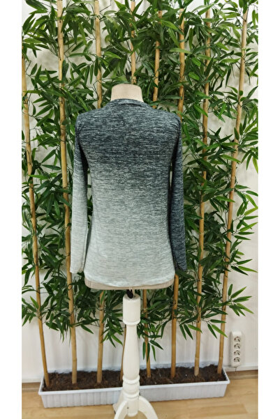 JANES Bluză din jerseu cu mânecă lungă, cu decolteu, cu imprimeu