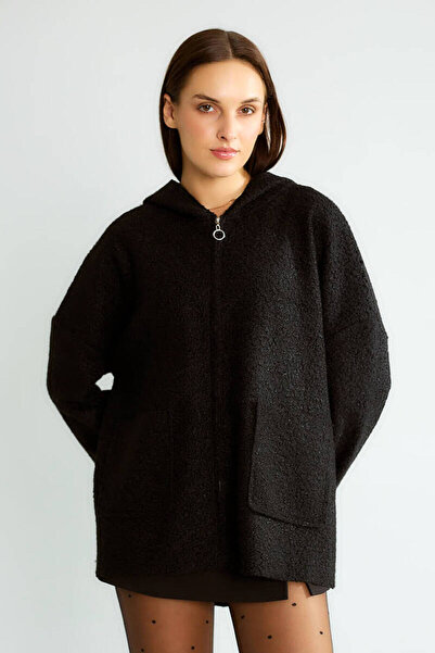 Robin Oversized Hooded Boucle Coat (Suitable for Sizes 38-48.)