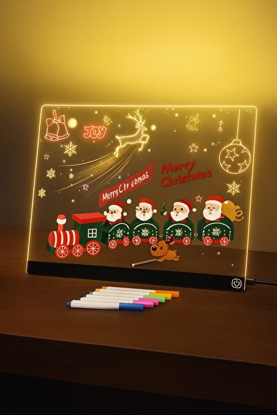 BEYZANA Çizim Tahtası Led Işıklı 20*20 cm 7 Kalemli Boyama Şablonları Hediyeli