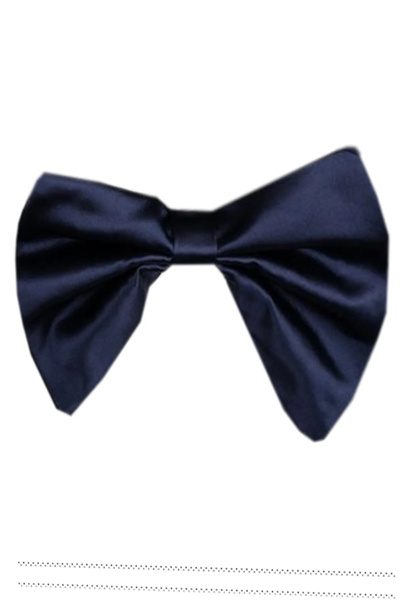 Varetta Men's Navy Blue Classic Elegance Men's Bow Tie – Premium Textured Pointed Tip Model