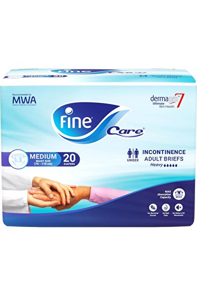 Fine Care حفاضات للكبار، متوسطة (الخصر 75-110 سم)، عبوة من 22 قطعة