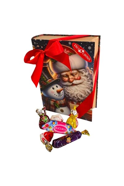 Buchet dulce Cardboard gift-book with holiday decorations – 500 g Bucuria candies