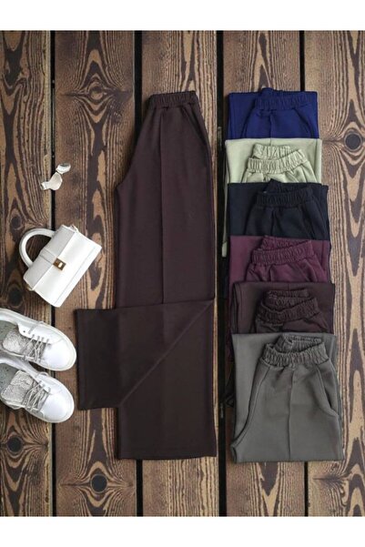 ŞAHİN TESETTÜR GİYİM ÇİMALI BELİ LASTİKLİ BOL PANTOLON 6085