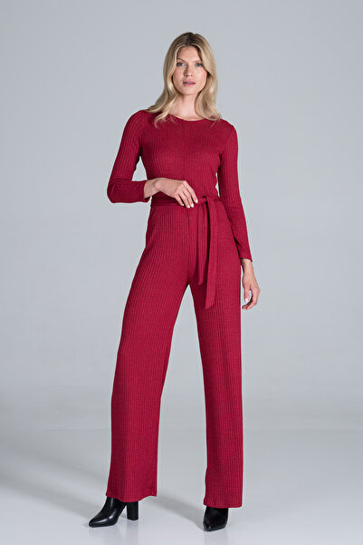 Figl Knitted jumpsuit with side tie - red jumpsuit M835 size S