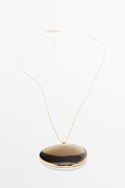 Massimo Dutti Yarı şeffaf taş uçlu kolye