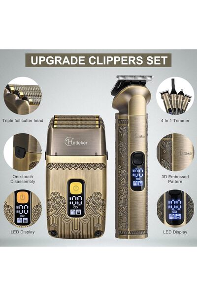 Hatteker Professional Hair Clipper Electric Razor Foil Shaver Kit - Cordless Waterproof