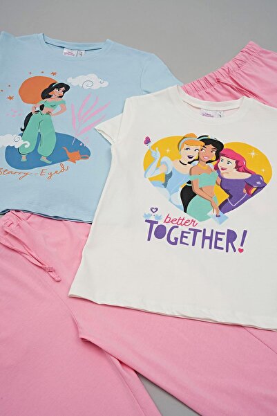 FOR YOU MODA 4-teiliges Disney-Prinzessinnen-Set aus T-Shirt und Shorts