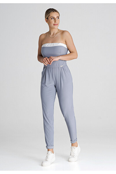 Figl Loose jumpsuit with ruffles, gray M1025, size M
