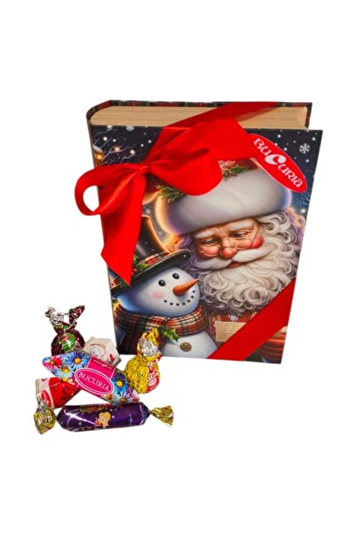 Buchet dulce Cardboard gift-book with holiday decorations – 500 g Bucuria candies