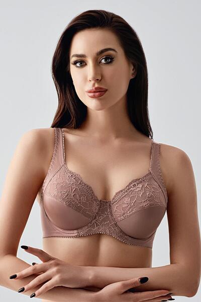 cotonhause Women's Shaping / Sculpting Underwire Mink Bra – Lace Embroidered,...