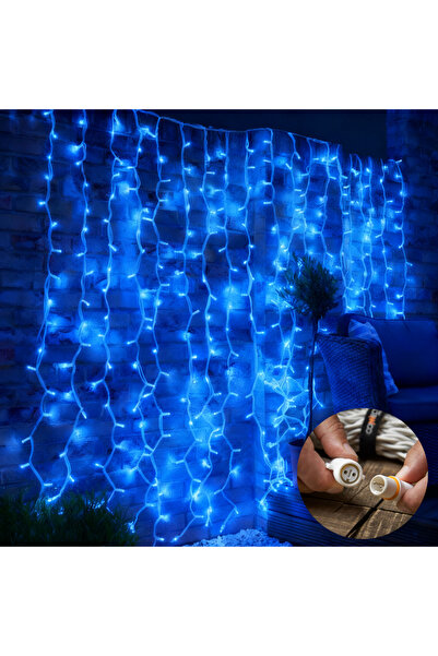 OEMTOOLS Plasă de lumini LED pentru exterior, sârmă groasă 5x2m IP44 albastră