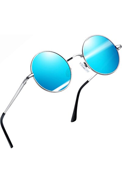 Joopin Round Polarized Sunglasses for Men & Women - Small Lennon Circle, UV Protection